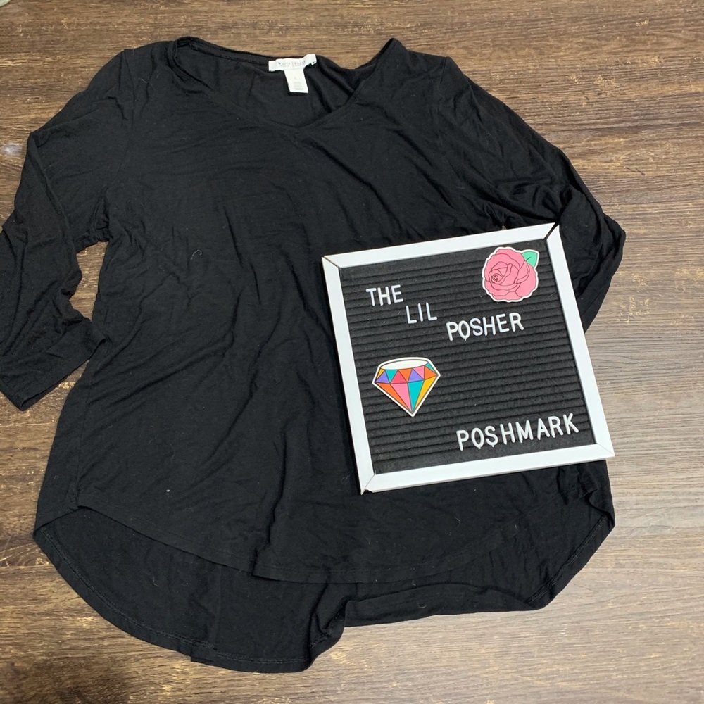 White House black market black Long sleeve shirt L